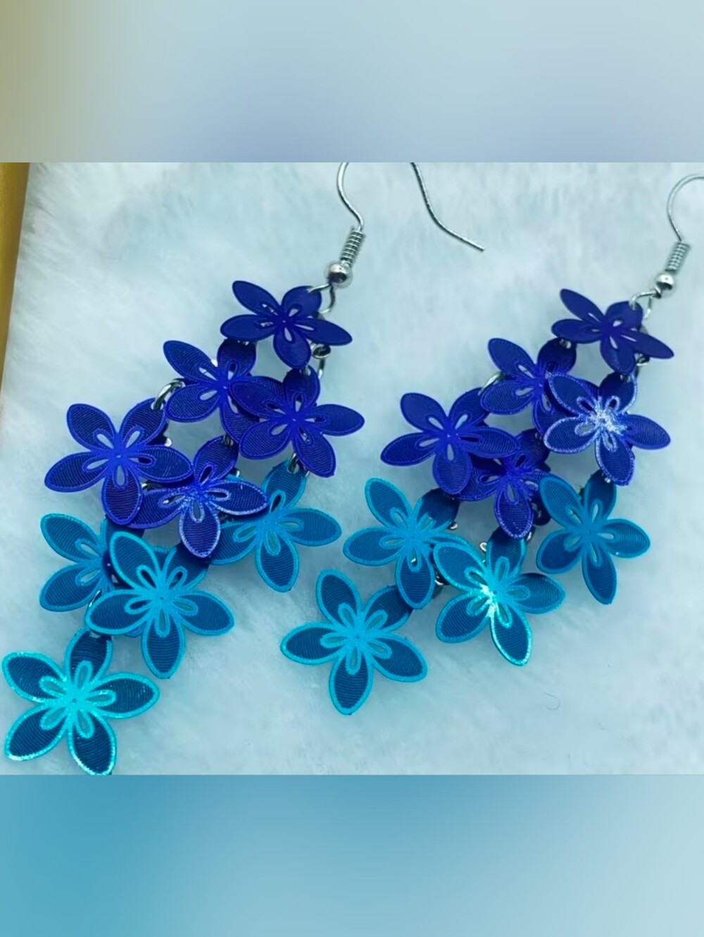 $8 Each Or Bundle 5/$20 Blue & Purple Floral Dangle Earrings